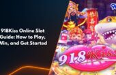 918Kiss online slot Malaysia guide banner showing colorful casino game characters and 96M branding