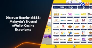 Bearbrick888 eWallet casino Malaysia review banner showing trusted gaming providers and 96M branding