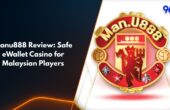 Manu888 eWallet casino Malaysia review banner showing secure gaming logo and 96M branding for Malaysian players