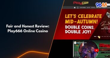 Play666 online casino homepage featuring Mid-Autumn promotion banner with double coins offer and fair review title by 96M