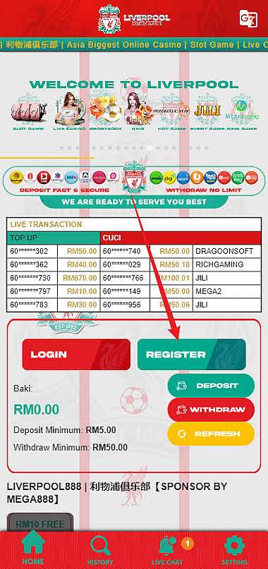 Banking Options and Payout Speed Liverpool888 Casino 