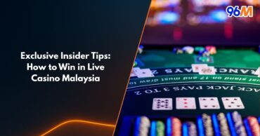 Live casino Malaysia blackjack table with poker chips and cards under neon lights on 96M platform