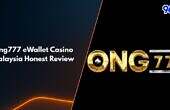 Ong777 eWallet casino logo with review banner for Malaysia players on 96M