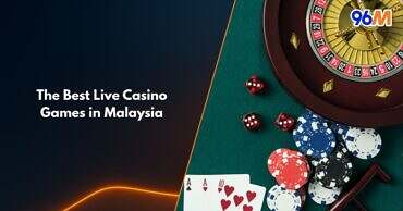 Live casino table with roulette cards and chips for players in Malaysia using 96M