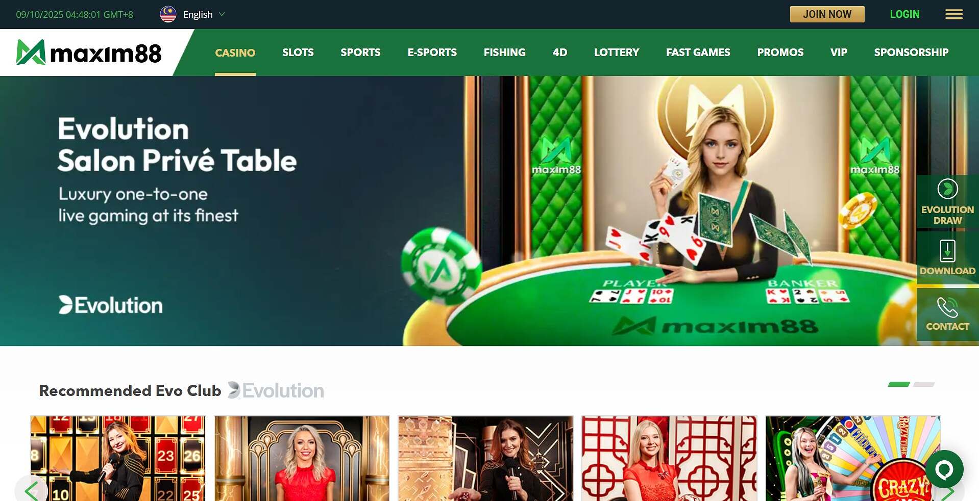 Maxim88 Live Casino